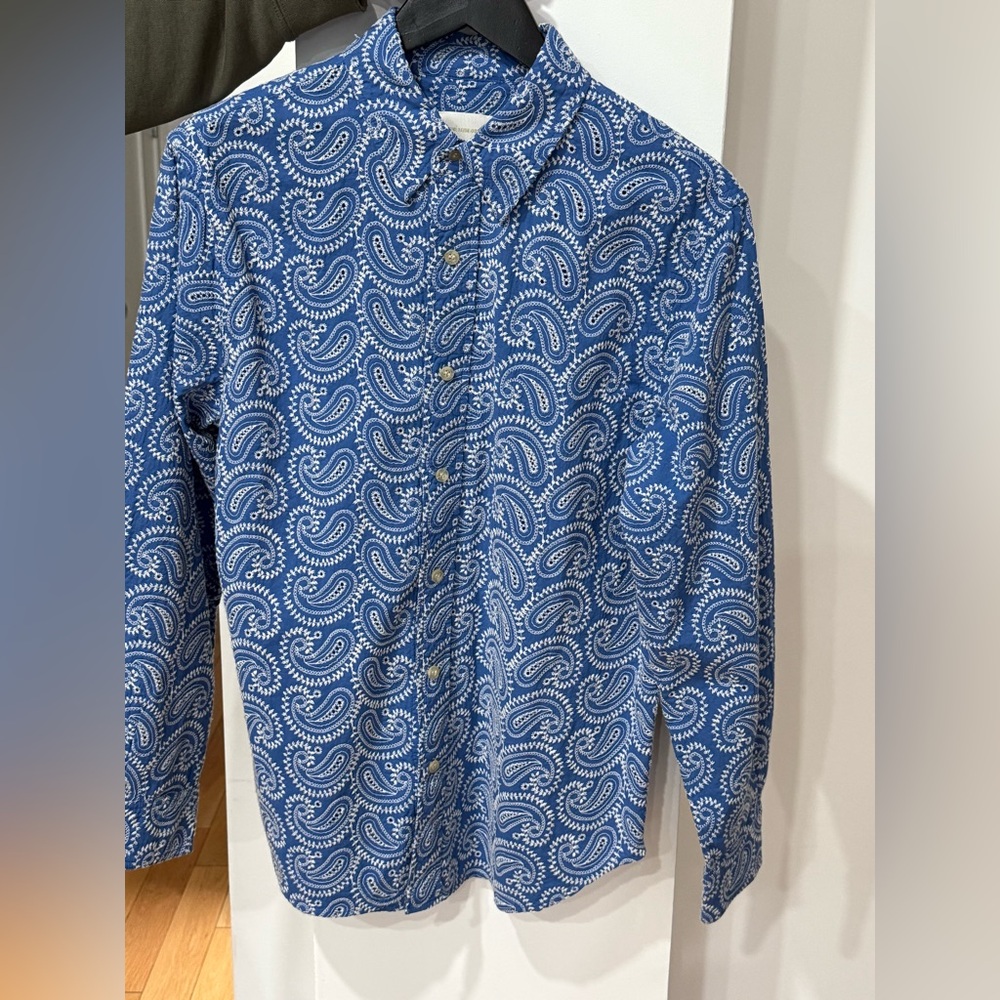 Aime Leon Blue Paisley Button-Up Shirt